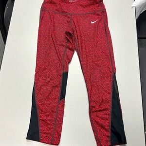 Nike DRI-FIT Size XS Running Leggings Women's Orange/Black Athletic Yoga Pants